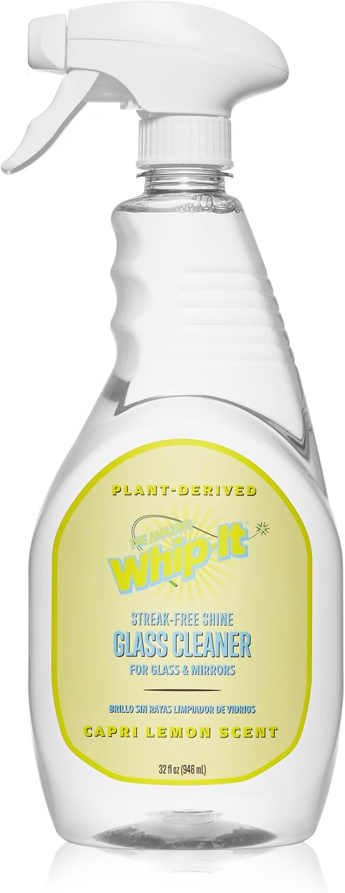 Whip-It Capri Lemon Streak Free Glass Surface Cleaner Spray - Multi-Surface Window Cleaner Spray for Tough Stains - 32oz