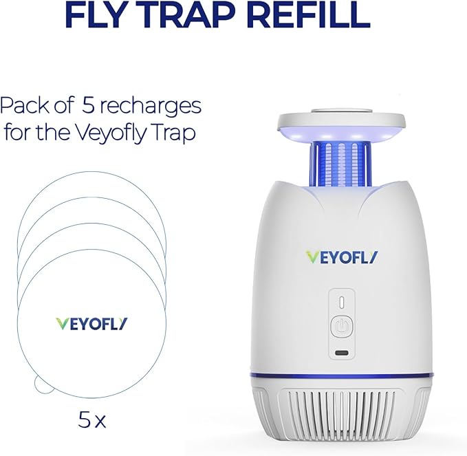 Veyofly Kit Fly - Trap Indoor, Fruit Flys, Gnat Traps, Mosquito, Insect Indoor (Fly Trap Refill)