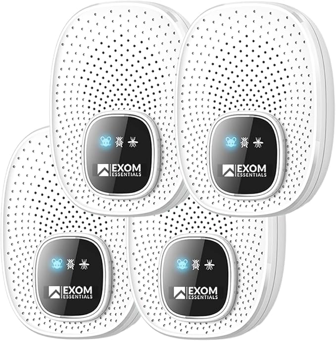 T-Ultrasonic Pest Control 4-Pack: Indoor Plug-in Repeller for Mice, Rodents, Squirrels, Insects, Roach Killer, Ant & Spider Repellent, Bed Bug & Flea Spray and Mouse Traps Alternative