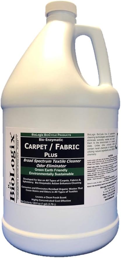 BioLogix Carpet Fabric+Plus Broad Spectrum Textile Cleaner Odor Eliminator (1 Gallon Bottle)