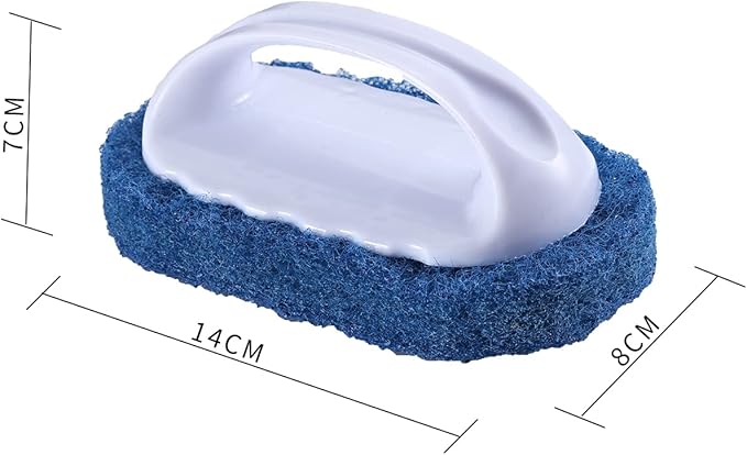 Scouring Pad Brush kit 4 Pieces, Cleaning Brush with Handle, Dish Scrub Brush, Bathroom Brush, Sink Scrub Brush