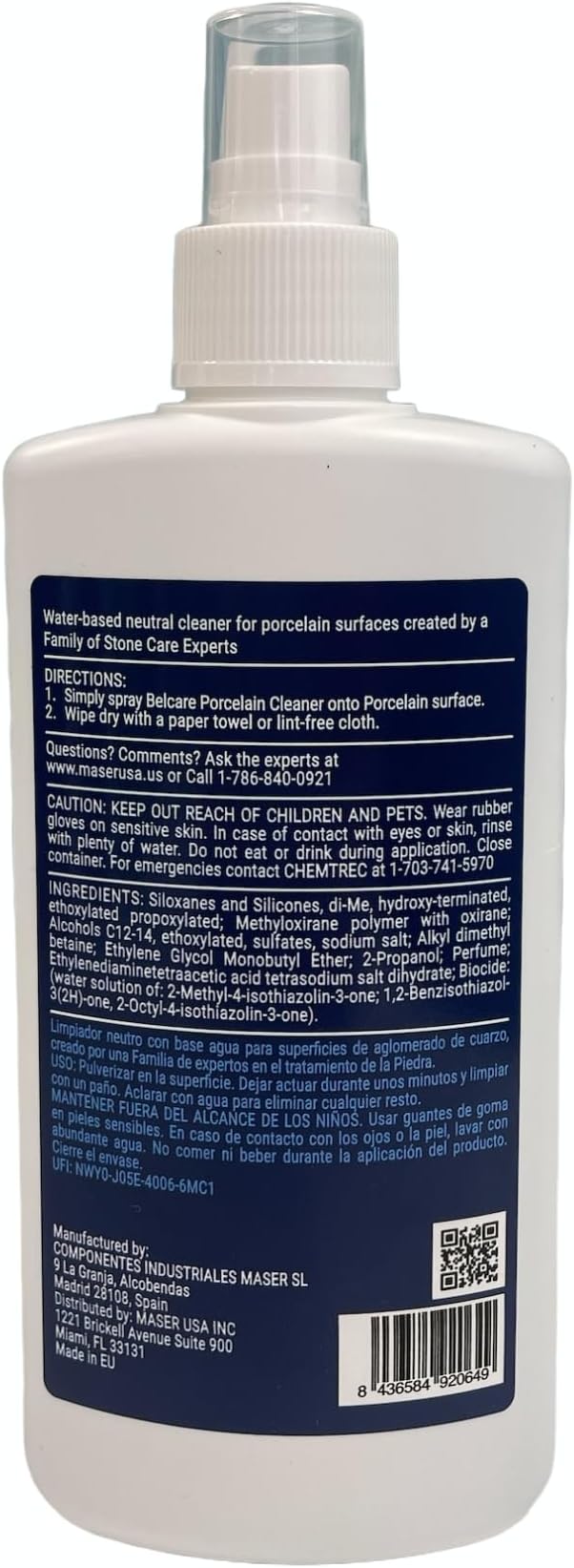 Porcelain Kitchen Countertop Cleaner & Bathroom Vanity Cleaner, pH-Neutral, Streak-Free, Specially Formulated for Porcelain Surfaces – 6.8 fl oz