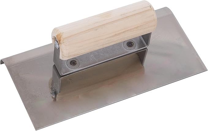 MARSHALLTOWN QLT Stainless Steel Hand Edgers, Wood Handle Material, 152mm Width, 203mm Length, 16mm Lip, 13mm Radius, Made In The USA, CE524S
