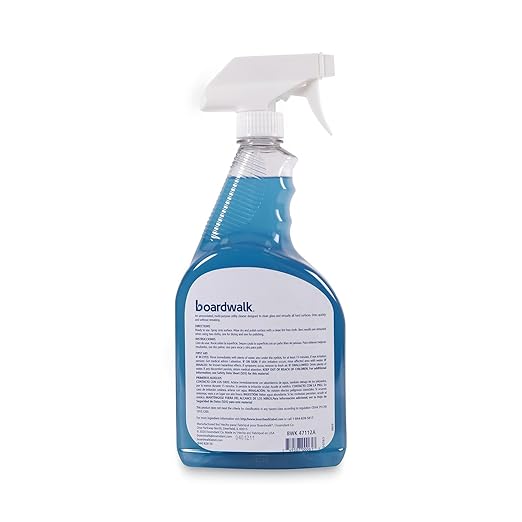 Boardwalk BWK37112A Industrial Strength Glass Cleaner with Ammonia, 32 oz Trigger Bottle (Case of 12)