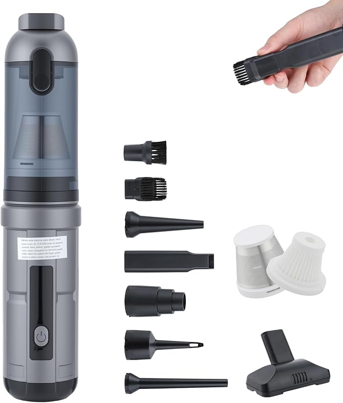 OTraki Handheld Vacuum Cordless, Compact Home and Car Vacuum with Crevice Tool,Rotating Nozzle and Charging Station, Large Dust Bowl