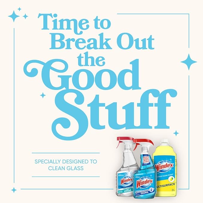 Windex Refill Multipurpose Disinfectant Cleaner Spray, Bottle Made from 100% Recycled Plastic, Surface Cleaning Spray, Citrus Fresh Scent, 2L (67.6 Fl Oz)