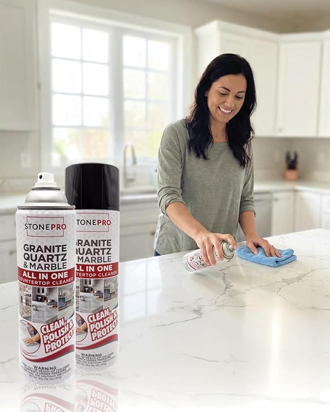 Stone Pro All-in-One Countertop Cleaner Spray - for Quartz, Granite, Marble & More!