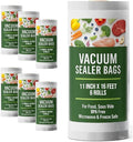 Houseables Vacuum Sealer Bags, Vacuum Sealer Rolls, Food Saver Bags Rolls, 11 Inch, Vac Seal, Sous Vide, Food Storage, Freezer, Sealing, Machine, Cooking, Air Sealable, BPA Free, Heavy Duty 11x16, 6PK