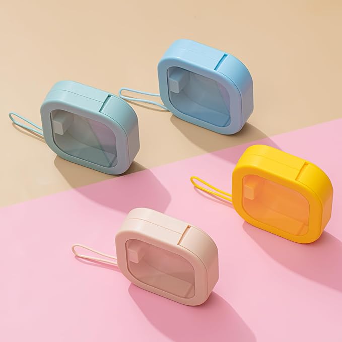 Kathfly 4 Pcs Vivid Colors Hair Tie Organizer Portable Hair Accessory Storage Containers Stackable Tie Bobby Pin Holder Home Cotton Swab Dispenser Accessories Jewelry Organizer Box