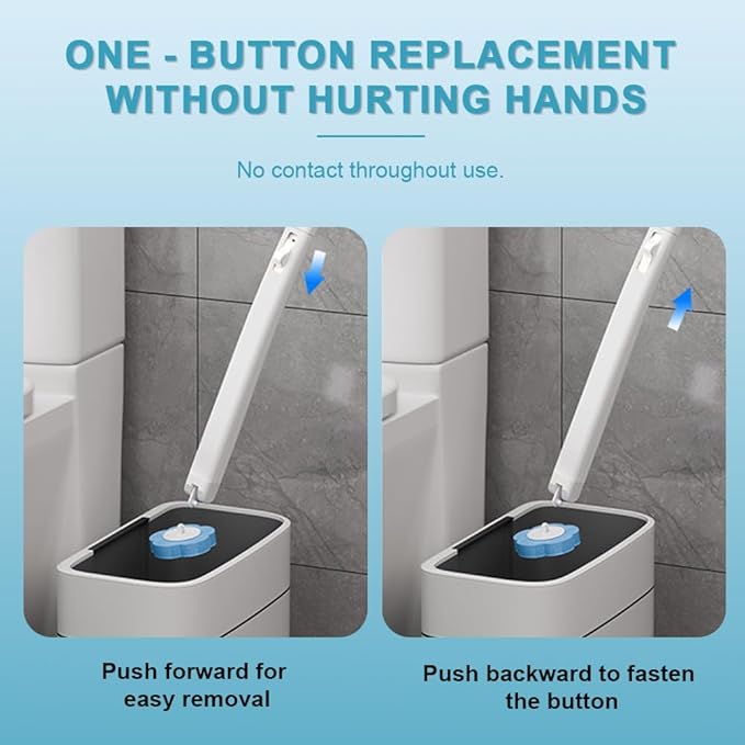 Disposable Toilet Brush with 48 Refills, ,Toilet Bowl Cleaner,Toilet Cleaning Supplies,Toilet Bowl Brush,automatic lid-opening and closing toilet brush with Holder for Bathroom Deep Cleaning & Hygiene