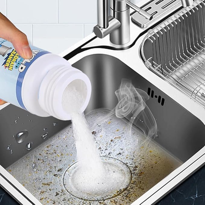 2025 Upgrade Sink Drain Cleaner, Sink and Drains Cleaner, Multi-functional Sink and Drain Cleaner Powder Cleaning, Drains Foam Cleaner, Powerful Pipe Dredging Agent for Kitchen Toilet (5Pcs)
