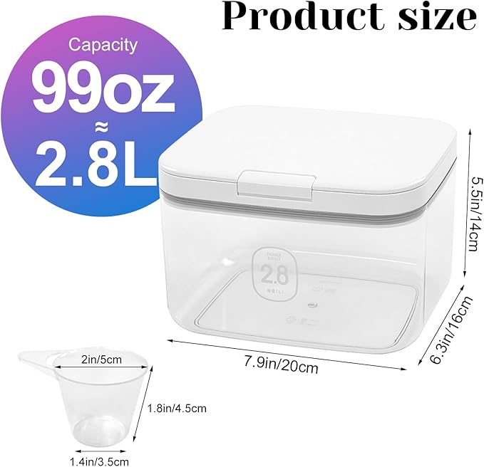94oz/2.8L Laundry Pods Container for Room Organization Dishwasher Laundry Pod Holder with One-Press Lid and Scoop Large Capacity Holds 150 Pods Detergent Powder Container Sealed Dryer Sheet Holder