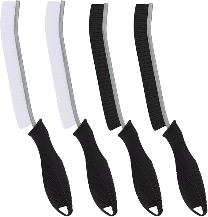 Toilet Brush, 4 Pcs Bathroom Cleaning Brush, Gap Scrub Brush with Hanging Hole, Multifunctional Hard Bristle Crevice Cleaning Brush, Cleaner Tools for Sinks, Tub, Shower, Tile, Toilet Seat (4, Black)