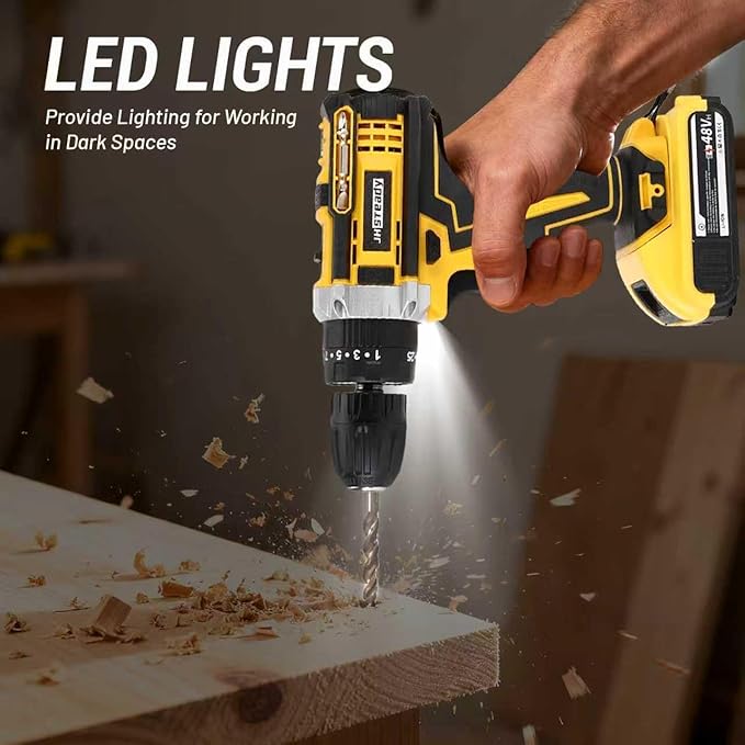 136pcs Heavy-Duty Cordless Drill & Tool Set with 2 Batteries, All-in-One Hand Tool Set，Lithium-Ion Drill Press, Screwdrivers, Bits, Wrenches, Pliers Electric Toolbox Kit for home Repair, Construction