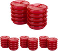 GoodCook Meal Prep Containers Set Microwave & Dishwasher-Safe Round Food Organizers with Labeled Compartments BPA-Free Food Storage Set with Snap Shut Lids Portion Control, 10-Pieces, Red (Pack of 4)