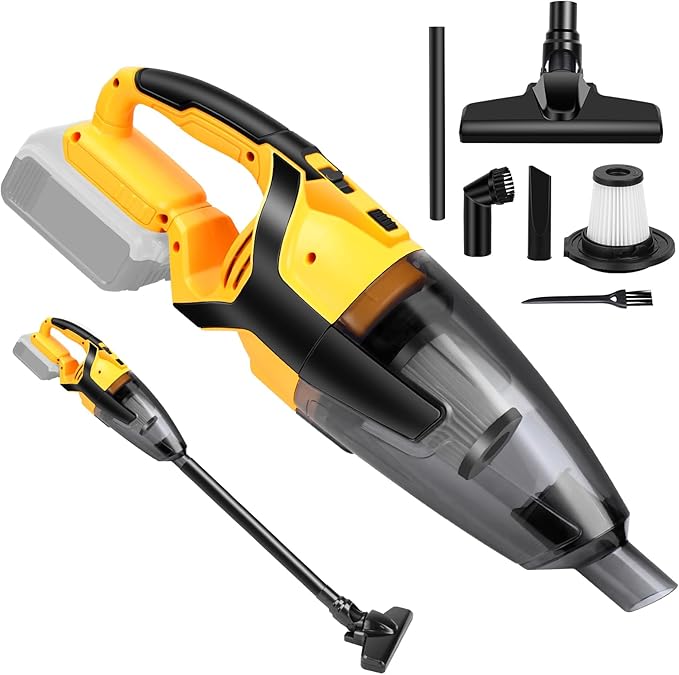 Cordless Vacuum Cleaner Compatible with DEWALT 20V Battery (Battery NOT Included), Handheld Vacuum for Home, Boat, Workshop, Car, Pet Hair, Furniture-Tool Only