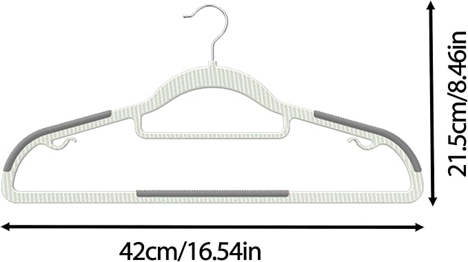 40 Pack Heavy Duty Plastic Hangers, Non Slip Clothes Hangers with Rubber Pads and 360° Hook - Thin Space Saving Hanger, Closet Organizer for Shirt, Pants, Suit, Skirt,Coat - Gray