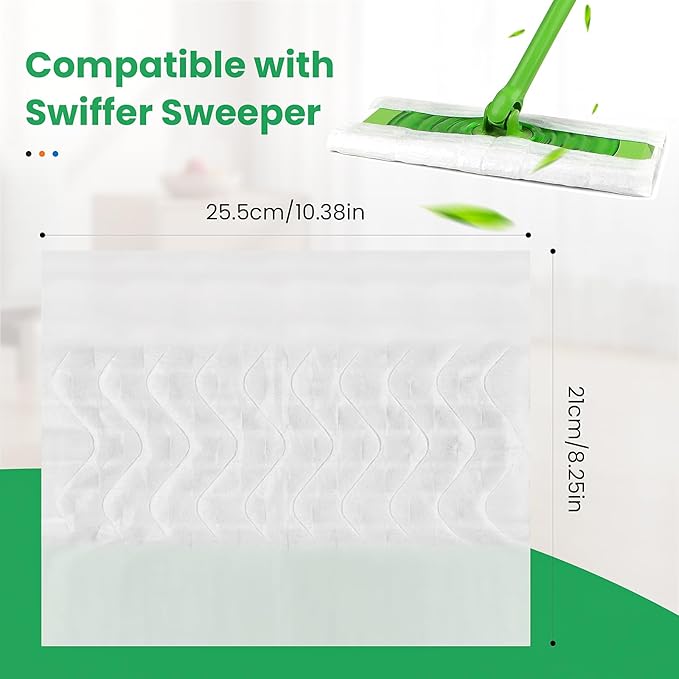 60 Count for Swiffer Dry Cloths Compatible with Swiffer Sweeper& Mop Deluxe 2-in-1 Floor Mopping and Limited Edition Pink Wicked, Cleaning Dust and Hair, for Swiffer Dry Sweeping Cloths