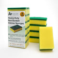 Kitchen Cleaning Sponge, Heavy Duty Non-Scratch Sponge for Non-Stick & Delicate Surfaces (When Used Gently), High Density, Dual-Side Multi-Surface Cleaning, 6 Pack (Yellow/Green)