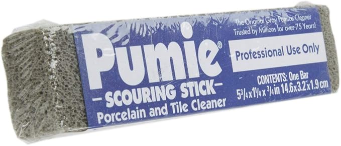 PUMIE Heavy Duty Scouring Sticks, By United States Pumice Co, Cleans Porcelain, Ceramic Tile, Concrete Masonry and Iron, Institutional Pack of 12 Bars, UPM 12