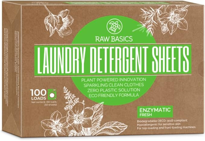 RAW BASICS Dryer Sheets, 80 Bulk Loads, and Scent Boosters for Washer, Fresh Aroma, and Laundry Detergent Sheets