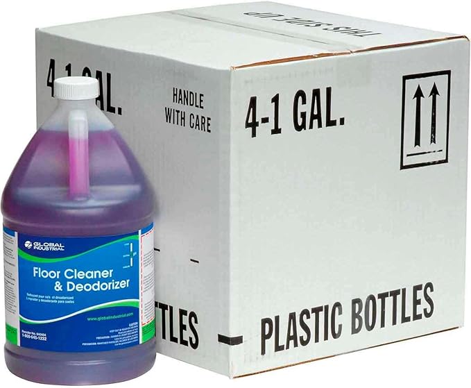 Global Industrial Multi-Purpose Floor Cleaner & Deodorizer, Lavendary Scented, 1 Gallon Bottle, 2 Bottles Per Case, Light Duty Multi-Surface Floor Cleaner