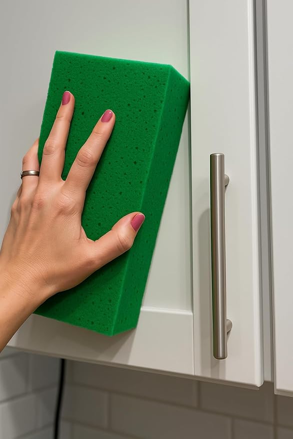 Multi-Purpose Sponges for Cleaning - Green 4 Pack, Large Sponges for Car Washing, Tile & Grout, All Purpose Cleaning