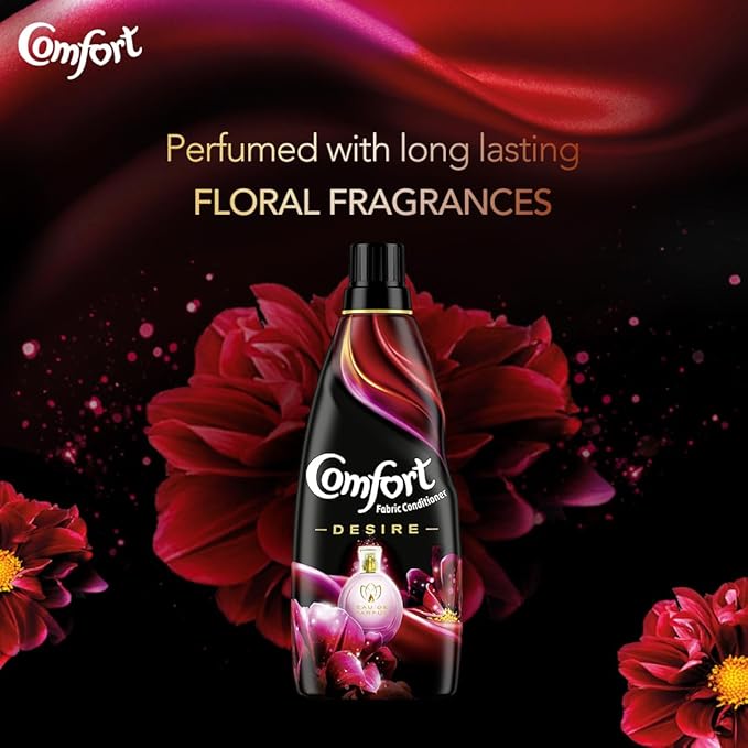 Comfort Perfume Deluxe Fabric Conditioner 850 mL | After Wash Liquid Fabric Softener | Softness, Shine & Long Lasting Freshness