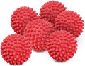 Reusable Dryer Balls Laundry Wash Dryer Balls Anti-Static Fabric Softener Laundry Washing Ball, 6pcs (Red)