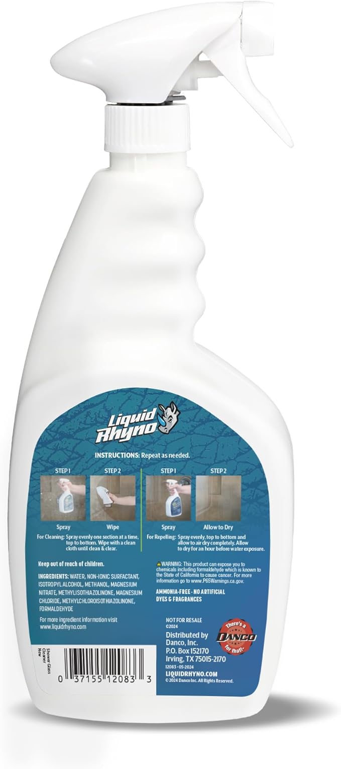 Danco Liquid Rhyno 2-in-1 Shower Glass Cleaner & Repellent