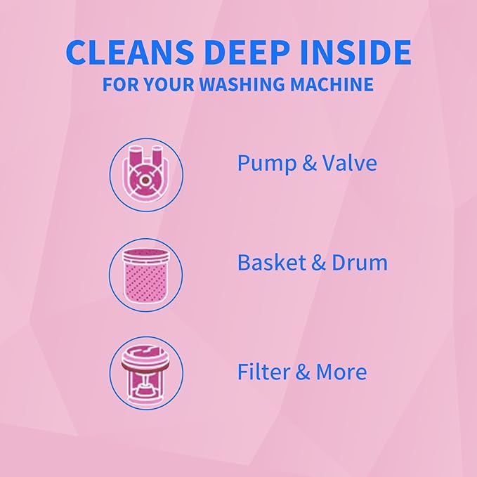 48-Pack Washing Machine Cleaner Tablets for the Front Load and Top Load Compatible Descaler Pods for Laundry Tub, Drum and Gasket Septic Safe, Fresh Scent