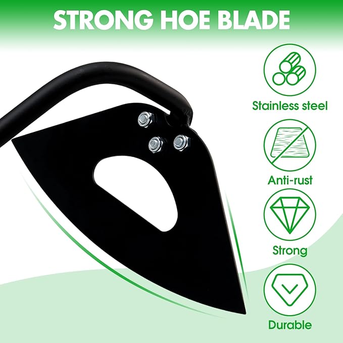 Hoe Garden Tool, Hollow Hoe Gardening Weeding Tool, 55" Long Handle Heavy Duty Manual Weeder Gardening Hand Tools for Weeding, Digging, Loosening Soil