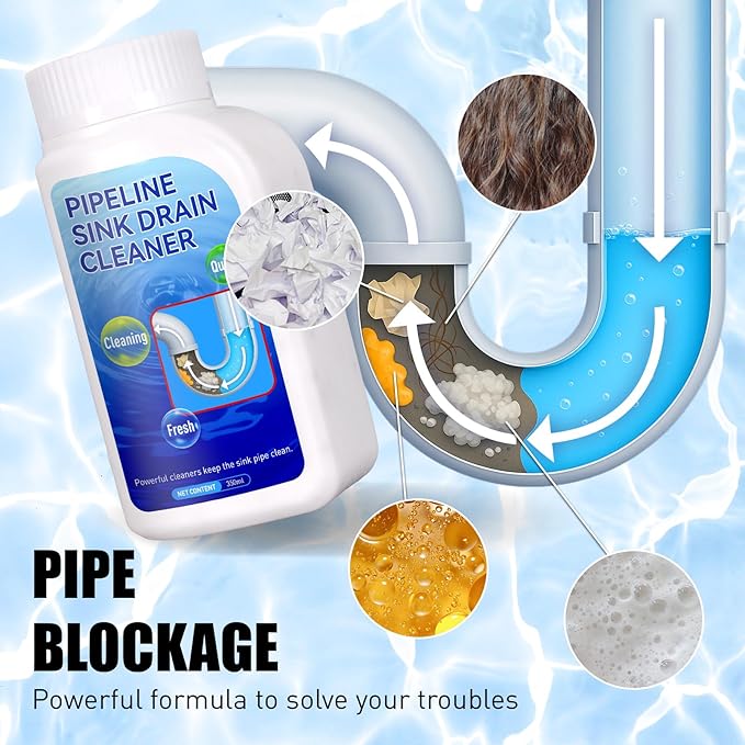 Pipeline Dredging Agent Sink Drain Cleaner - Powerful Quick Cleaning Drain Toilet Cleaner Tool, Unclog Toilet Clog And Kitchen Sink Pipe Unblocker Powder (2pc)