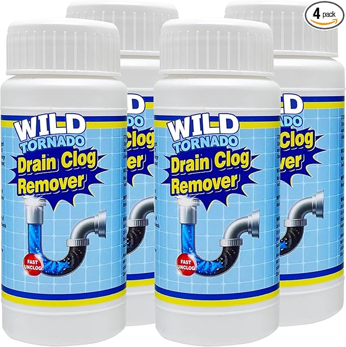Wild Tornado Sink and Drain Cleaner, Wild Tornado Drain Clog Remover, Powerful Sink Cleaner Powder Fast Foaming for Kitchen Toilet Pipe Quick Cleaning Tool Clog Remover
