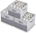 ALCOVA Shoe Organizer for Closet, 3 Pack Shoe Storage Box with Clear Cover, Foldable Shoe Storage Box, Fits up to 48 Pairs, Gray