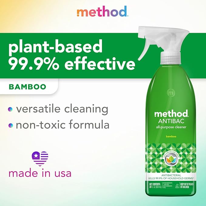 Method Antibacterial All-Purpose Cleaner Spray, Bamboo, Kills 99.9% of Household Germs, 28 Fl Oz