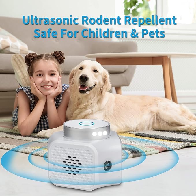 Rodent Repellent Ultrasonic Plug in - Squirrel Deterrent, Mouse Deterrents That Work, Rodent Repellent Indoor - Squirrel Repellent for Attic Garage RV - Rat Repellent Ultrasonic - UR02