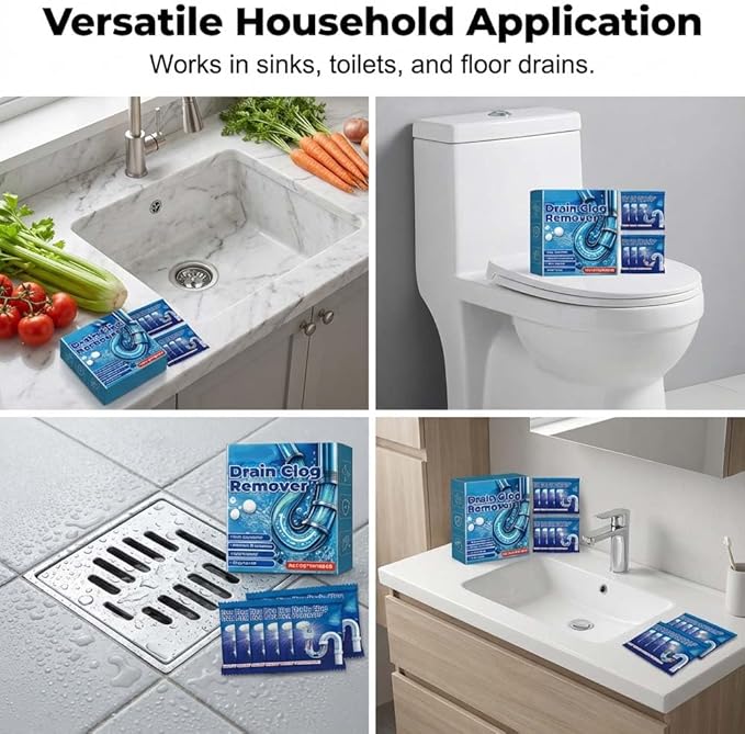 Strong Drain Effervescent Tablet, 2026 New Disposal Cleaner Tablets Eliminator Quickly Eliminates Odors, Sink Smell Effervescent Tablets, Sink Drain Cleaner for Sewer, Toilet and Septic Tank (1)