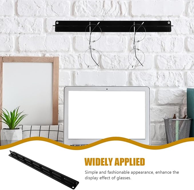 Uonlytech Wall-Mounted Sunglasses Organizer Acrylic Display Rack for Eyewear Storage Holder Black Hanging Sunglass Stand for Home Entryway and Closet