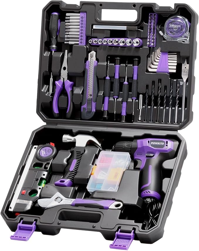 Tool Kit: Drill Tool Set, 8V Power Drill with Li-Ion Battery