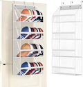 AOODA Clear Over the Door Hat Racks for Baseball Caps, Hold 48 Caps Hat Storage Organizer for Closet Wall, Deep Pockets Hanging Snapback Holder Shelves with 3 Hooks, White
