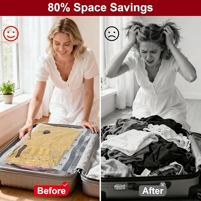 Rechargeable Wireless Pump Travel Storage Bags Set, 15 Combo (5XS/5S/5M) Portable Space Saver Bags for Travel & Home, Vacuum Compression Packing Seal for Clothes, Blankets, Home Seasonal Storage