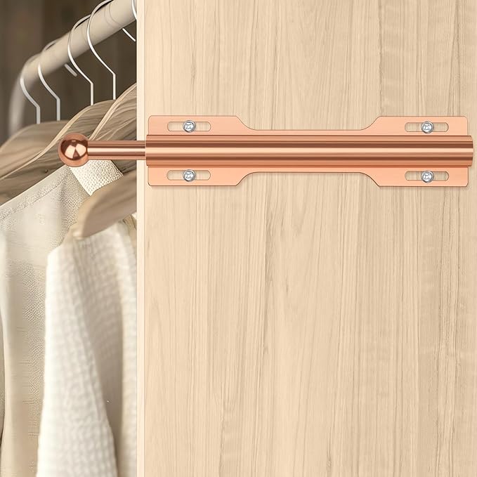 FIRJOY 12" Valet Rod for Closet Pull Out (2 Pack, Rose Gold)