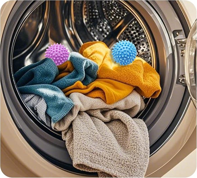 6PCS 2.3 Inch Laundry Dryer Balls, Reusable Drying Balls for Clothes and Fabric Softening (Mixed Colors)