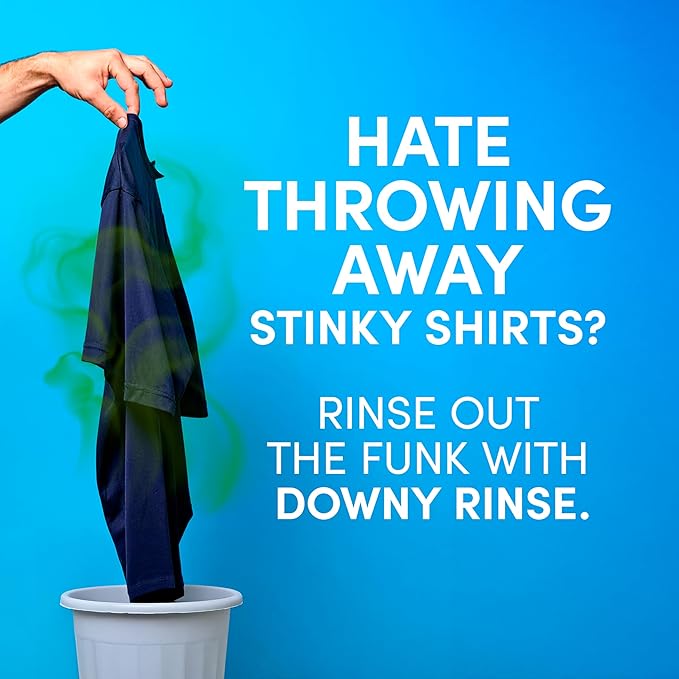 Downy Rinse Laundry Odor Remover, Cool Cotton Scent, 48 fl oz, Fabric Softener And Laundry Odor Removal Rinse, Fights Odors At The Source, HE Compatible