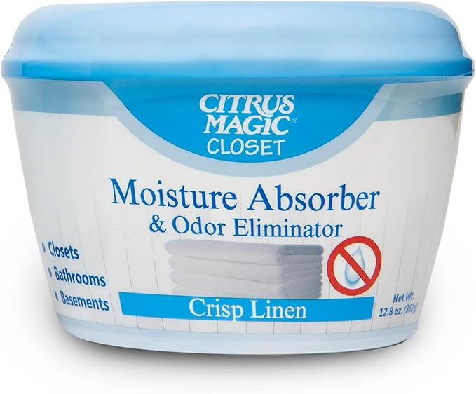 Citrus Magic For Closets, Moisture Absorber and Odor Eliminator, Crisp Linen, 12.8 oz.