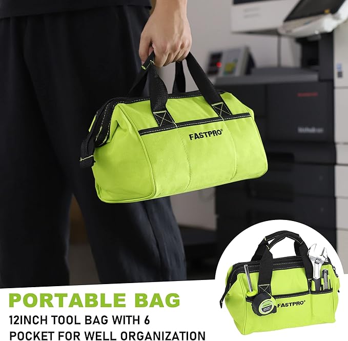 FASTPRO 175-Piece 12V Cordless Drill Set, Drill Driver and Home Tool Kit, House Repairing Tool with 12-Inch Storage Bag, For DIY, Home Maintenance, Green