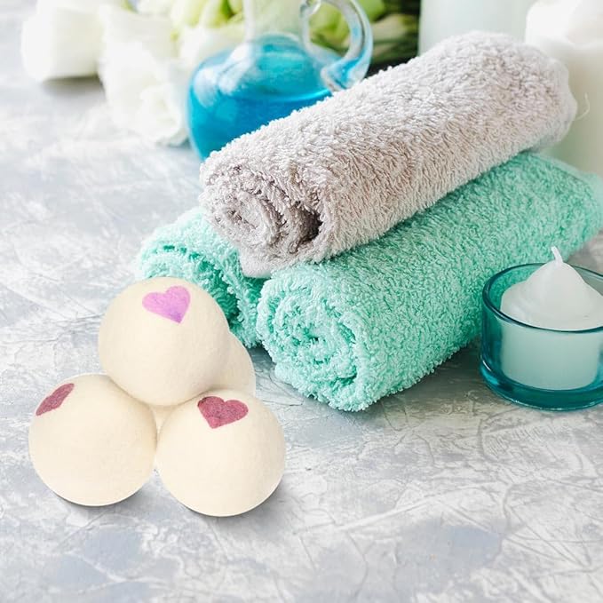 Wool Dryer Balls Reusable Natural Fabric Softener 100% New Zealand Wool Balls for Dryer Reduce Clothing Wrinkles and Saves Drying Time