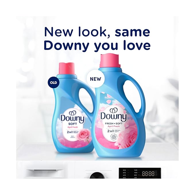 Downy Soft, 2 in 1 Soft and Fresh Liquid Fabric Softener, April Fresh, 44 fl oz, 60 Loads, Fabric Conditioner Liquid provides softness and freshness for fabrics