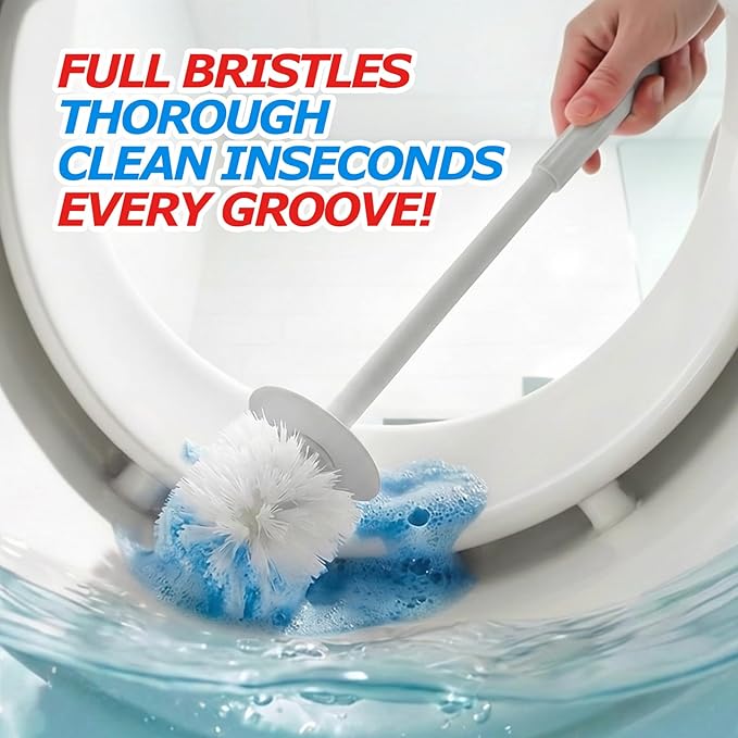 2Pack Toilet Bowl Brush and Holder Set - Toilet Scrubber Brush,Cleaning Brush,Bathroom Decor,Household Essentials,Cleaning Supplies,Home Essentials,Light Gray